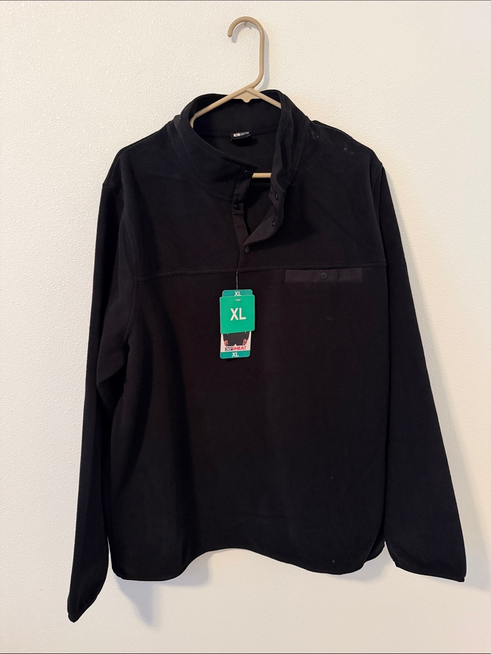 Black Quarter-Snap Pullover Sweatshirt - XL